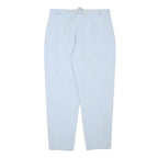 BRUNO SAINT HILARIE Womens Cotton Blend Blue Relaxed Tapered Trousers W31 L25