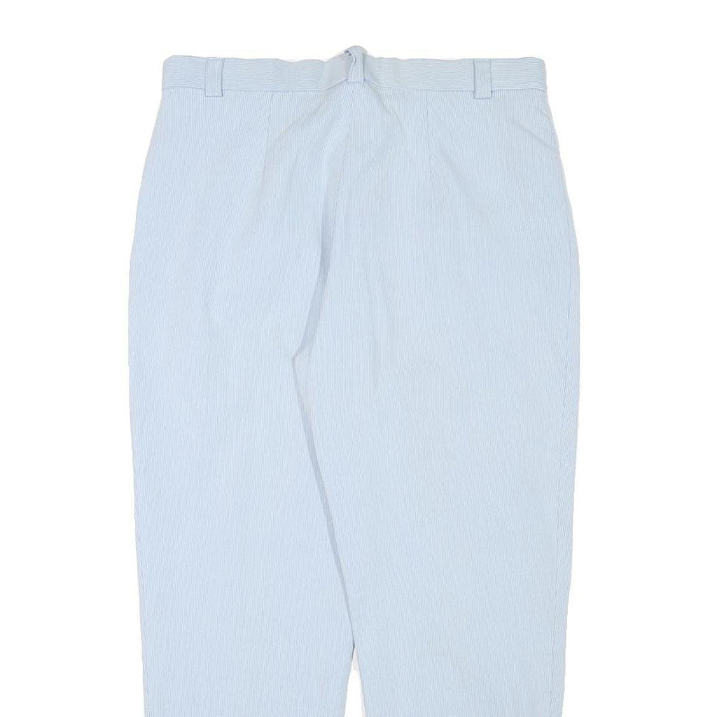 BRUNO SAINT HILARIE Womens Cotton Blend Blue Relaxed Tapered Trousers W31 L25