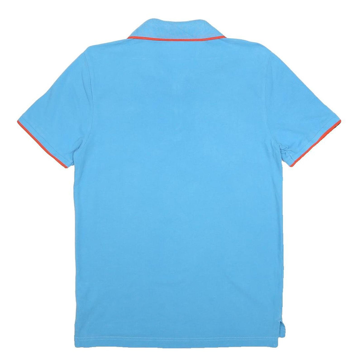 PUMA Mens Blue & Orange Short Sleeve Plain Polo Shirt M Cotton Casual Sportswear