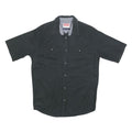 WRANGLER Mens Black & Grey Cotton Blend Short Sleeve Shirt S Casual Lightweight