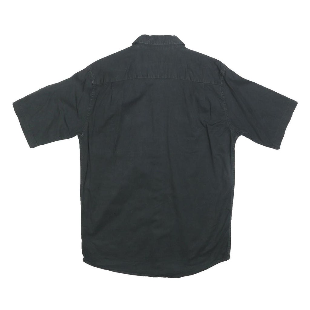 WRANGLER Mens Black & Grey Cotton Blend Short Sleeve Shirt S Casual Lightweight