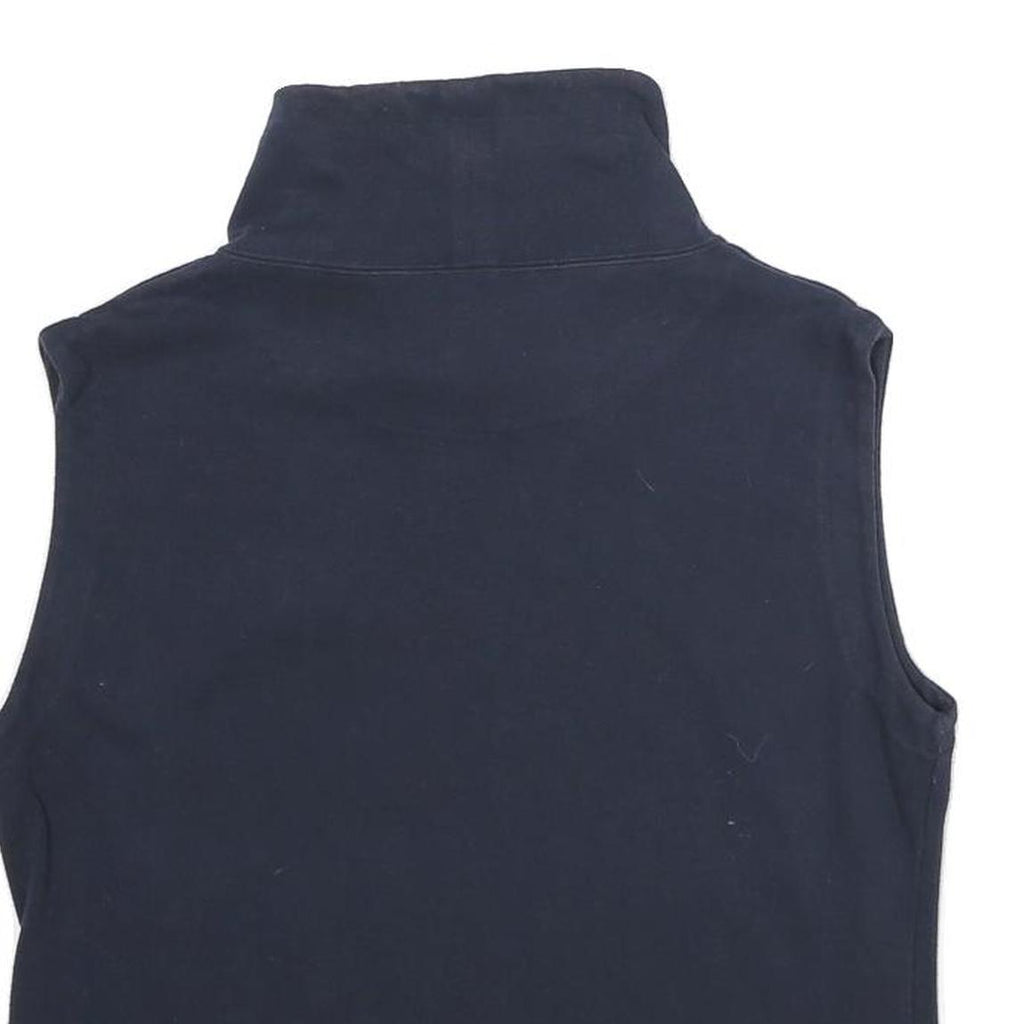 REEBOK Womens Navy Blue Sleeveless High Neck Sweatshirt UK 16 Sports Casual