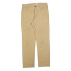 CARHARTT Mens Cotton Blend Beige Relaxed Straight Trousers W34 L34 Workwear