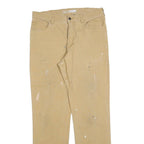 CARHARTT Mens Cotton Blend Beige Relaxed Straight Trousers W34 L34 Workwear