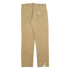 CARHARTT Mens Cotton Blend Beige Relaxed Straight Trousers W34 L34 Workwear