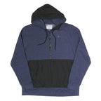 CHAMPION Mens Blue & Black Zip Hooded Hoodie L Cotton Blend Casual Sportswear