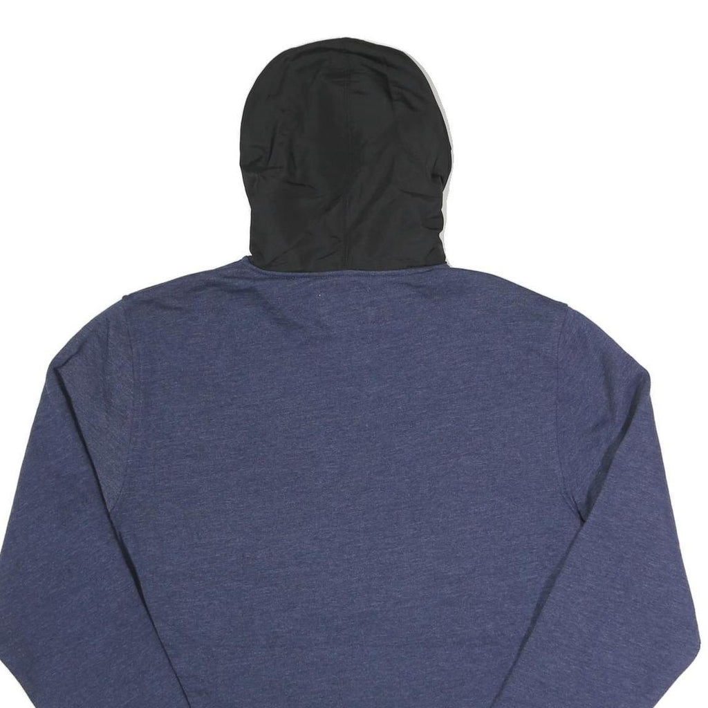 CHAMPION Mens Blue & Black Zip Hooded Hoodie L Cotton Blend Casual Sportswear