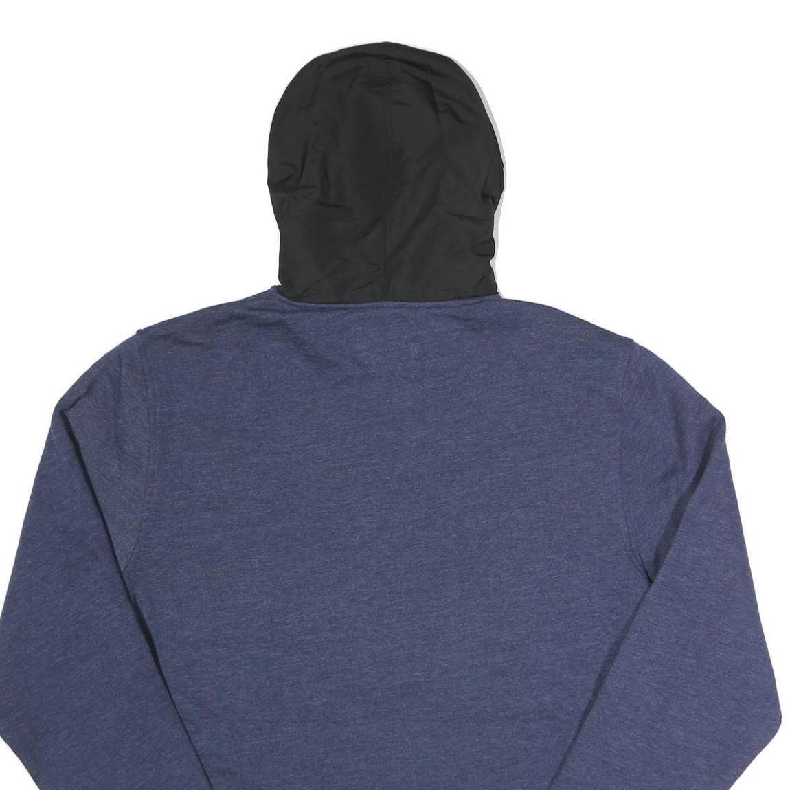 CHAMPION Mens Blue & Black Zip Hooded Hoodie L Cotton Blend Casual Sportswear