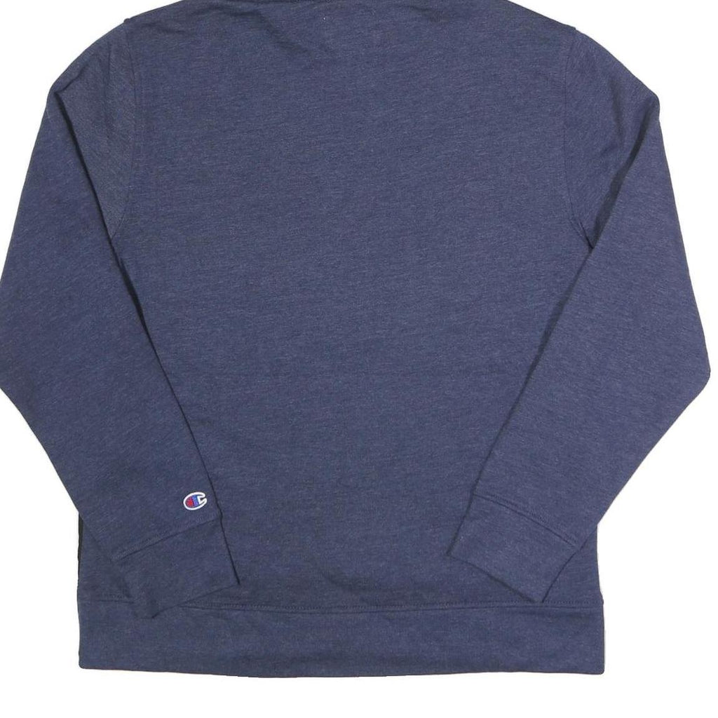 CHAMPION Mens Blue & Black Zip Hooded Hoodie L Cotton Blend Casual Sportswear