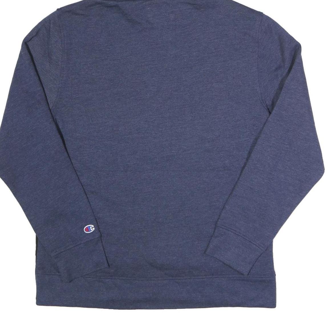 CHAMPION Mens Blue & Black Zip Hooded Hoodie L Cotton Blend Casual Sportswear