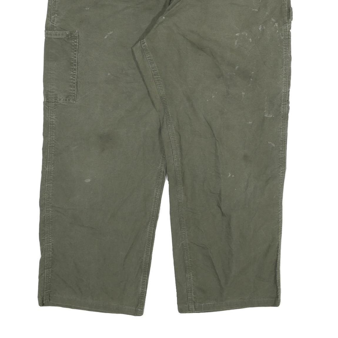 CARHARTT Mens Cotton Blend Green Relaxed Straight Trousers W40 L26 Workwear