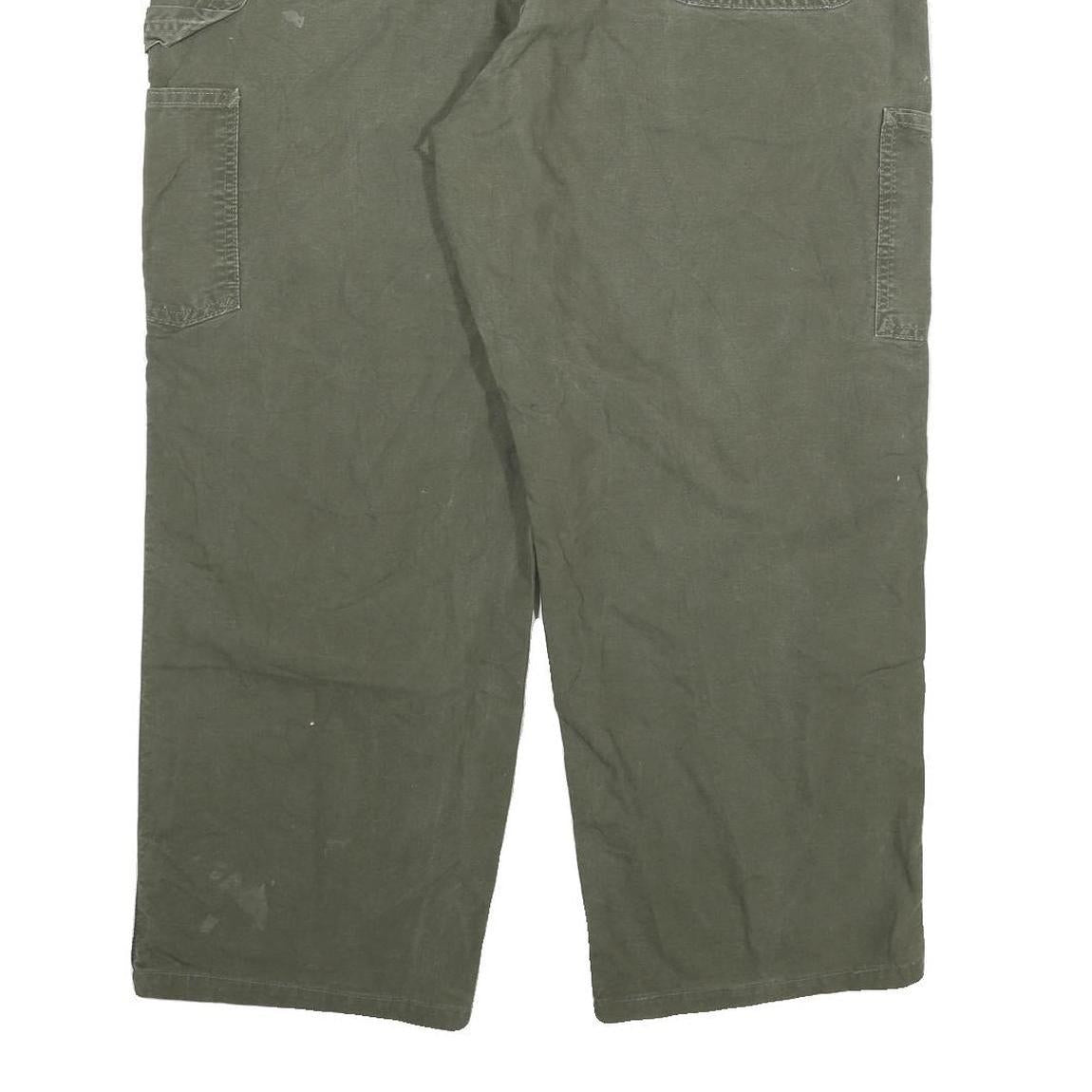 CARHARTT Mens Cotton Blend Green Relaxed Straight Trousers W40 L26 Workwear