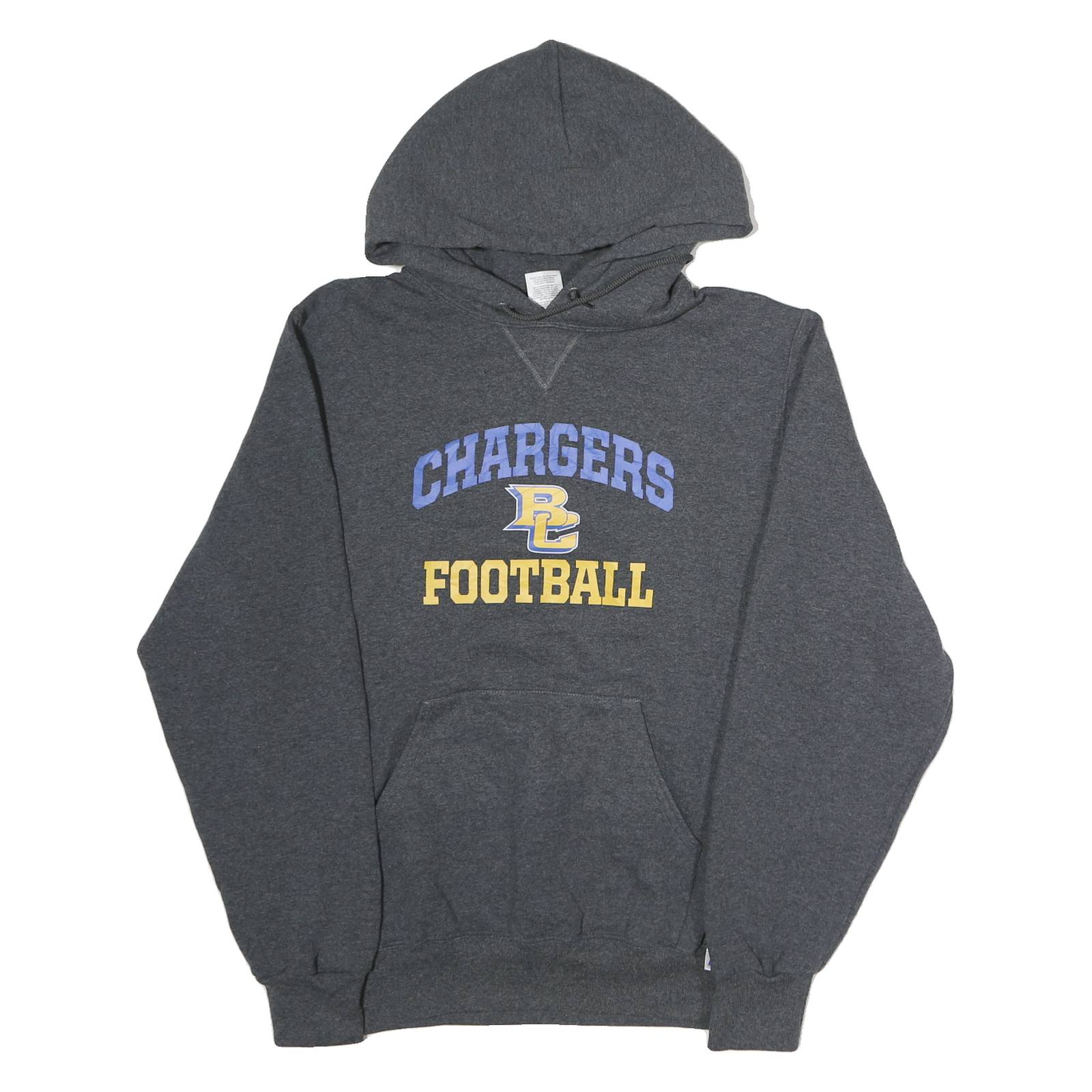 RUSSELL ATHLETIC Mens Grey Chargers Football Hoodie M Cotton Casual Pullover