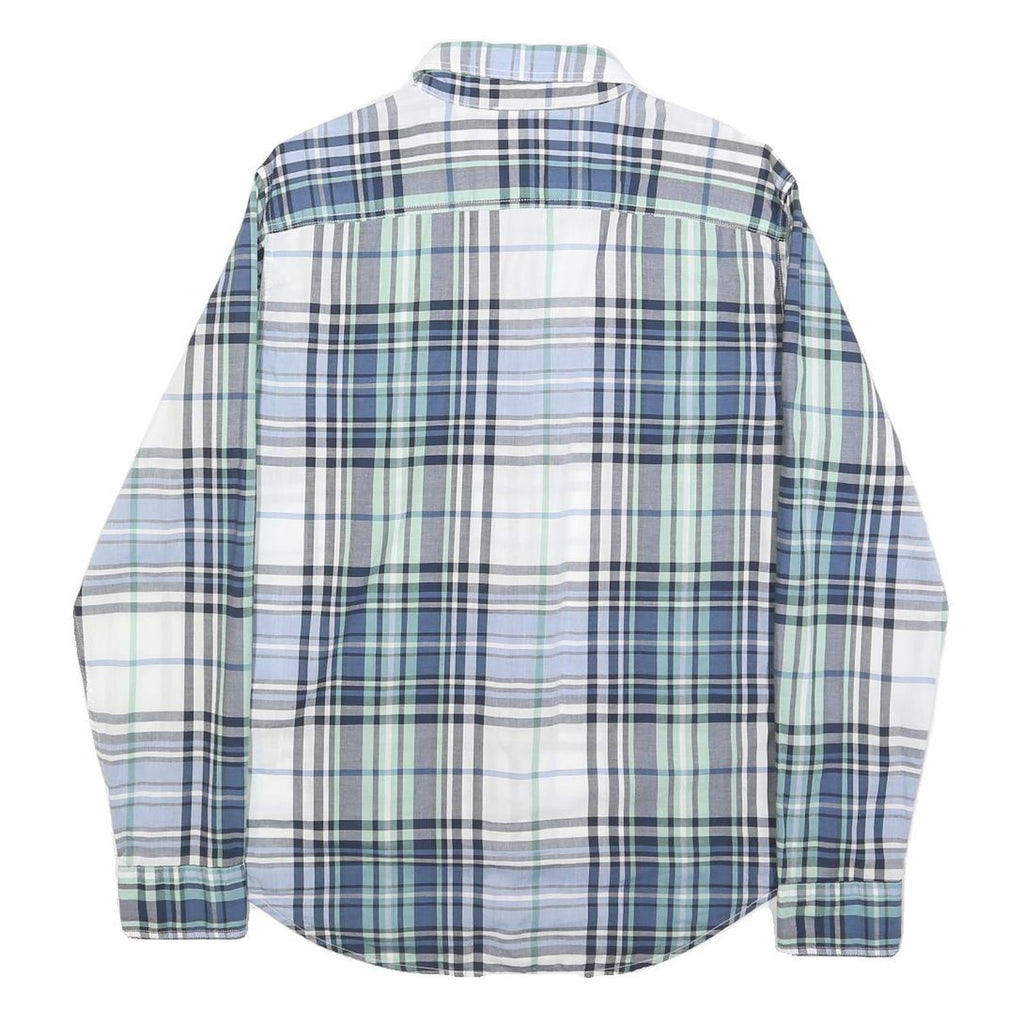 LEVI'S Mens Blue Green & White Check Shirt S Cotton Lightweight Casual