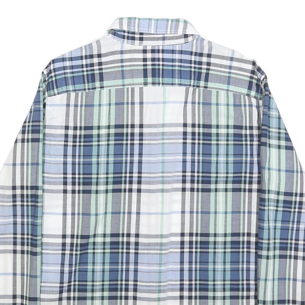 LEVI'S Mens Blue Green & White Check Shirt S Cotton Lightweight Casual