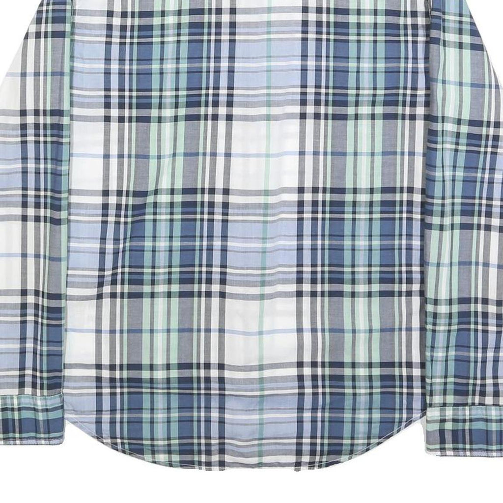 LEVI'S Mens Blue Green & White Check Shirt S Cotton Lightweight Casual