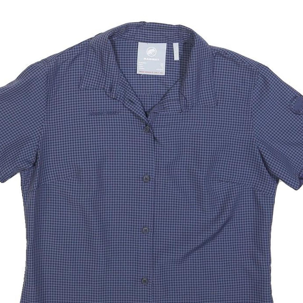 MAMMUT Womens Blue Check Shirt XS Lightweight Breathable Summer Button-Up