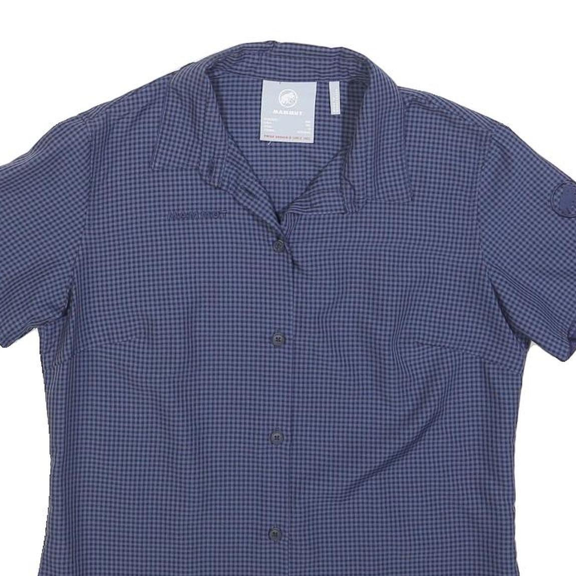 MAMMUT Womens Blue Check Shirt XS Lightweight Breathable Summer Button-Up