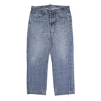 Mens Regular Fit Light Blue Denim Cotton Jeans W38 L39 Classic Zip Closure