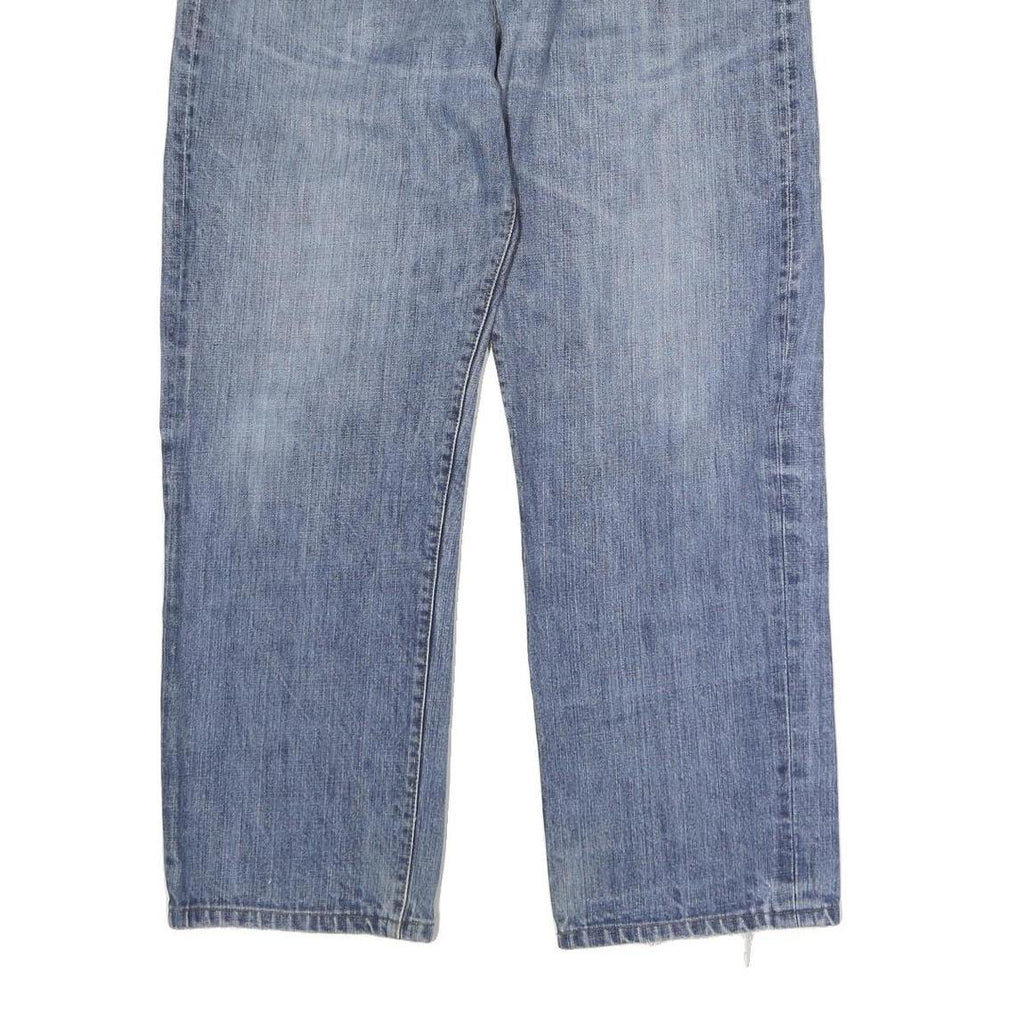 Mens Regular Fit Light Blue Denim Cotton Jeans W38 L39 Classic Zip Closure