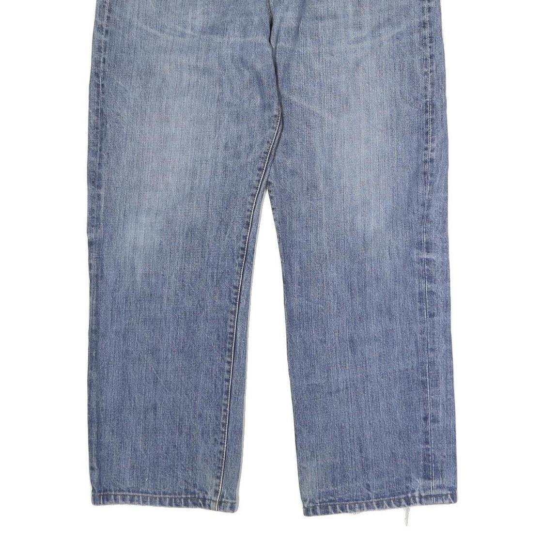 Mens Regular Fit Light Blue Denim Cotton Jeans W38 L39 Classic Zip Closure