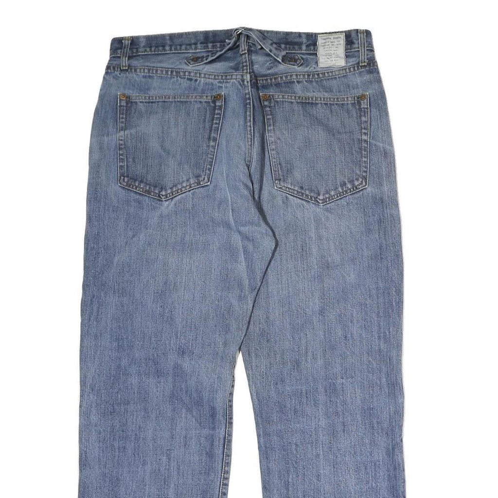 Mens Regular Fit Light Blue Denim Cotton Jeans W38 L39 Classic Zip Closure