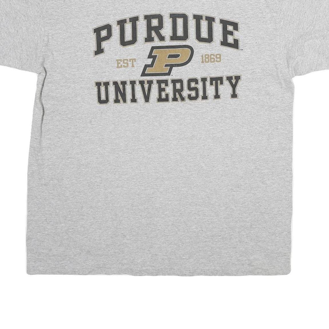 ANVIL Mens Grey Purdue University Graphic T-Shirt XL Short Sleeve Crew Neck