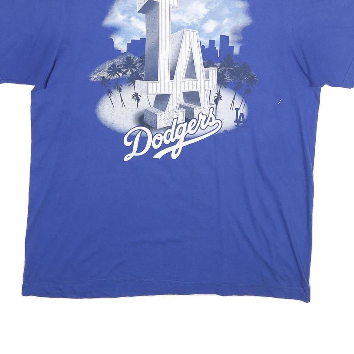 MAJESTIC Mens Blue LA Dodgers Graphic T-Shirt XL Short Sleeve Crew Neck Baseball