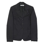 MARELLA Womens Black Jacket M Cotton Blend Classic Button Closure Plain
