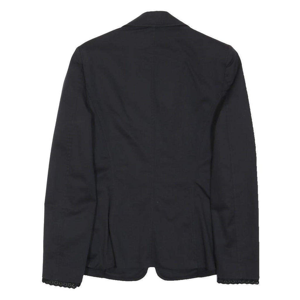 MARELLA Womens Black Jacket M Cotton Blend Classic Button Closure Plain