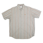 CARHARTT Mens Blue Beige Striped Cotton Blend Shirt XL Button-Down Casual Summer