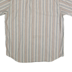 CARHARTT Mens Blue Beige Striped Cotton Blend Shirt XL Button-Down Casual Summer