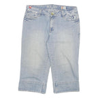 M K JEANS Womens Denim Blue Casual Cotton Blend Shorts XL W32 Embroidered