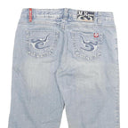 M K JEANS Womens Denim Blue Casual Cotton Blend Shorts XL W32 Embroidered