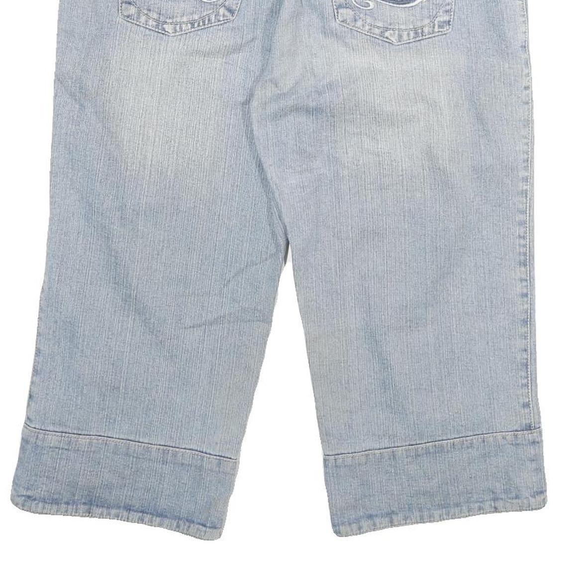 M K JEANS Womens Denim Blue Casual Cotton Blend Shorts XL W32 Embroidered