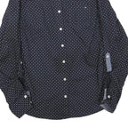 TOMMY HILFIGER Womens Blue & White Printed Shirt S Button Front Casual