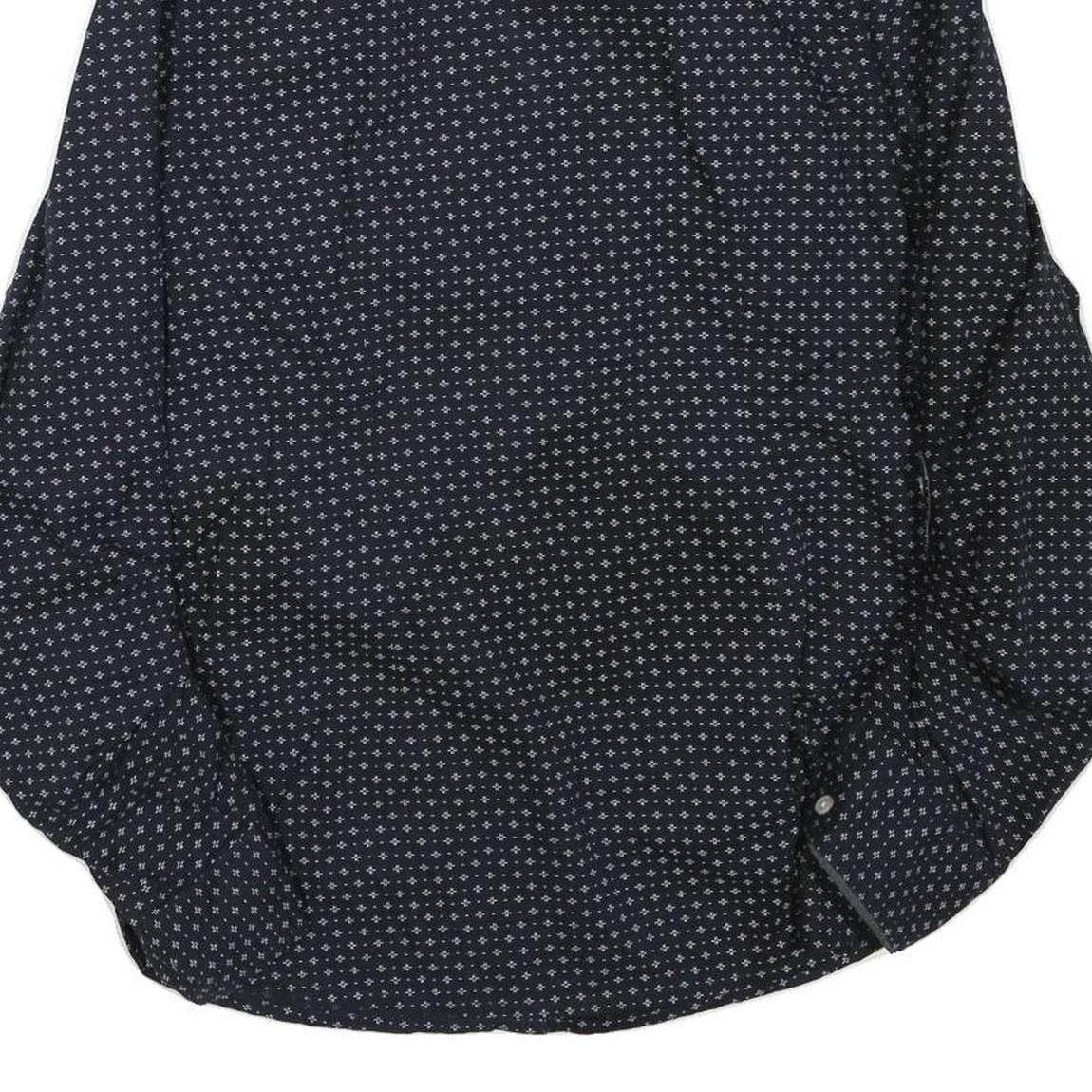 TOMMY HILFIGER Womens Blue & White Printed Shirt S Button Front Casual