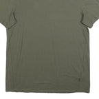 CALVIN KLEIN Mens Green V-Neck Short Sleeve Cotton Blend Top L Casual