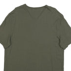CALVIN KLEIN Mens Green V-Neck Short Sleeve Cotton Blend Top L Casual