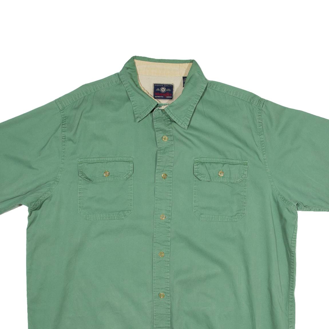 WRANGLER Mens Plain Shirt Green L