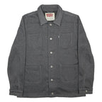 LEVI'S Mens Grey Button Jacket XL Cotton Blend Plain Casual Utility Outerwear