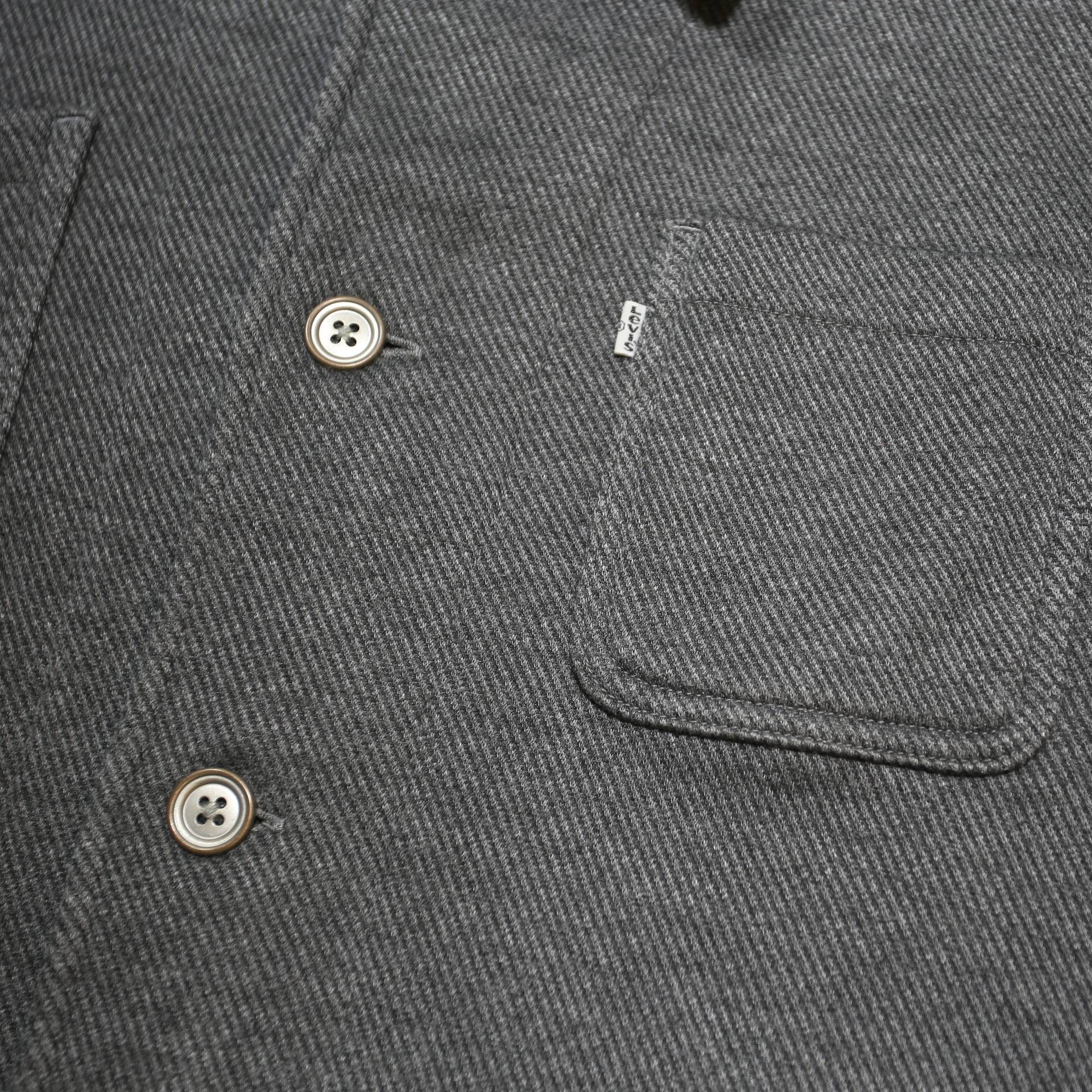 LEVI'S Mens Grey Button Jacket XL Cotton Blend Plain Casual Utility Outerwear