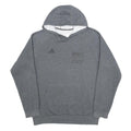 ADIDAS Mens Grey Hoodie L Cotton Blend Pullover Casual Sports Sweatshirt