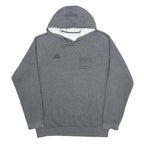 ADIDAS Mens Grey Hoodie L Cotton Blend Pullover Casual Sports Sweatshirt
