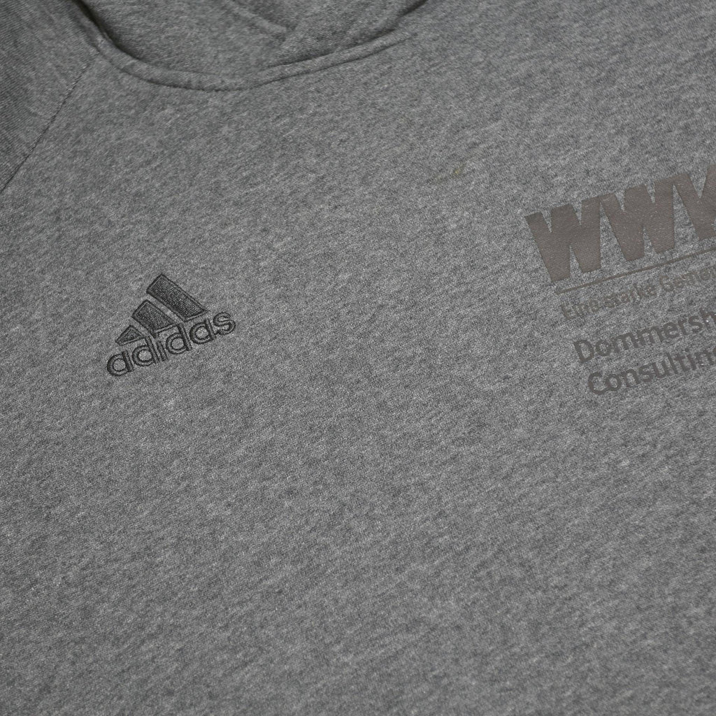 ADIDAS Mens Grey Hoodie L Cotton Blend Pullover Casual Sports Sweatshirt