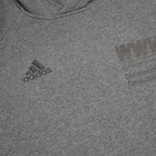 ADIDAS Mens Grey Hoodie L Cotton Blend Pullover Casual Sports Sweatshirt