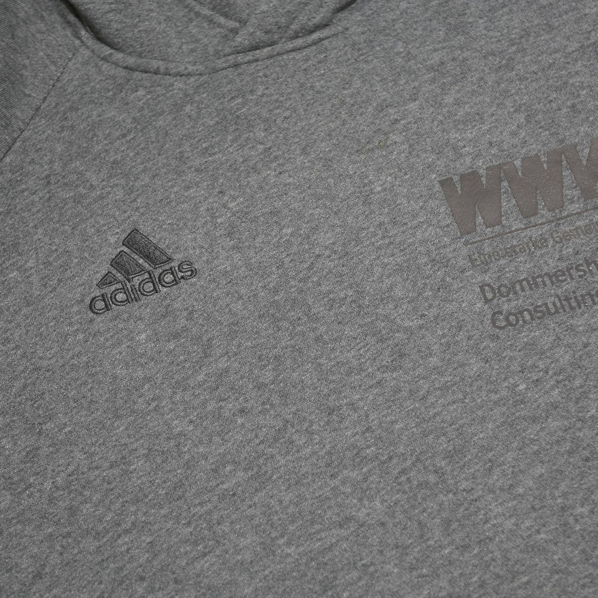 ADIDAS Mens Grey Hoodie L Cotton Blend Pullover Casual Sports Sweatshirt