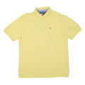 TOMMY HILFIGER Mens Yellow Short Sleeve Plain Polo Shirt XL Cotton Blend Classic