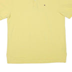 TOMMY HILFIGER Mens Yellow Short Sleeve Plain Polo Shirt XL Cotton Blend Classic