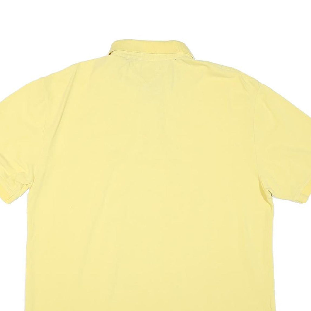 TOMMY HILFIGER Mens Yellow Short Sleeve Plain Polo Shirt XL Cotton Blend Classic